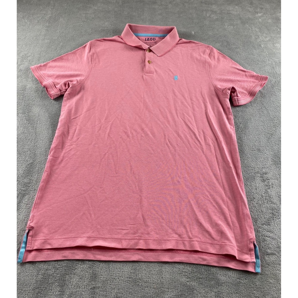 IZOD Advantage Performance Polo Shirt Mens XL Salmon Pink Natural Stretch